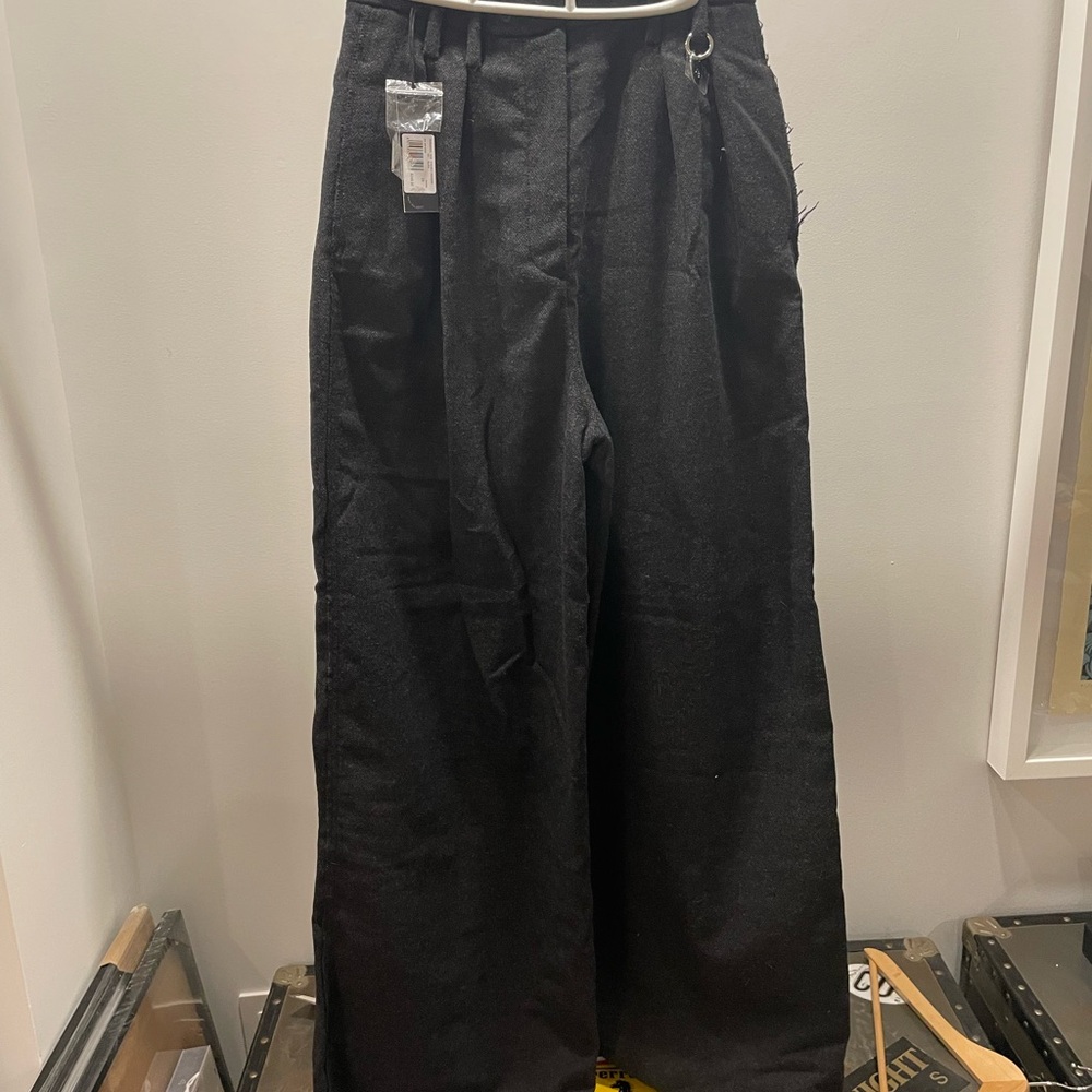 Diesel Black Women’s Wool Wide-Leg Pants